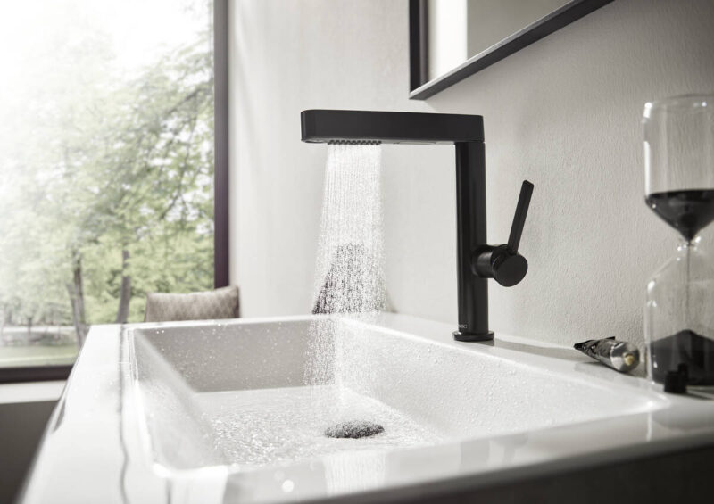 hansgrohe Finoris - Single lever basin mixer 230 with pull-out spray, 2jet and push-open waste set - Image 2