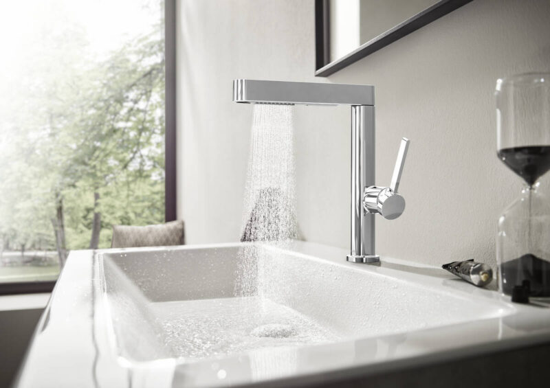 hansgrohe Finoris - Single lever basin mixer 230 with pull-out spray, 2jet and push-open waste set - Image 5