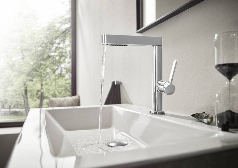 hansgrohe Finoris - Single lever basin mixer 230 with pull-out spray, 2jet and push-open waste set - Image 7