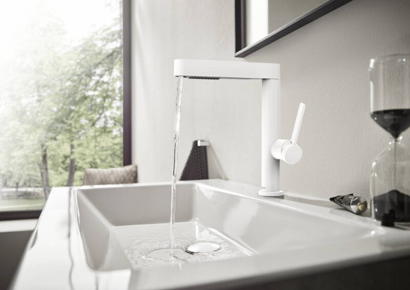 hansgrohe Finoris - Single lever basin mixer 230 with pull-out spray, 2jet and push-open waste set - Image 8