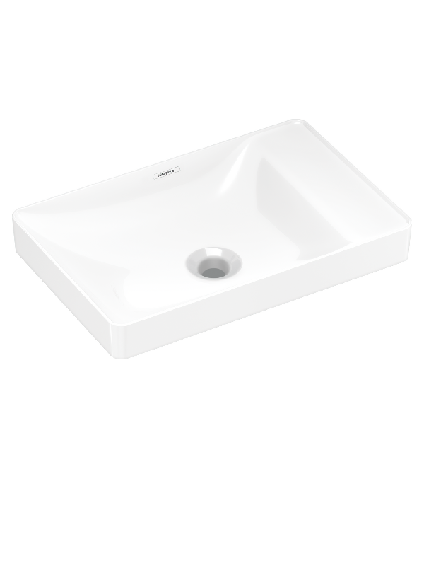 hansgrohe MellowTide Q - Wash bowl 600/390 without tap hole with shelf