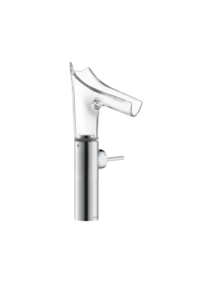 Axor Starck V Single lever basin mixer 220 with glass spout for wash bowls with waste set