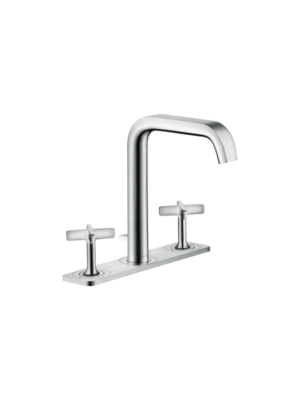 Axor Citterio E 3-hole basin mixer 170 with plate and pop-up waste set