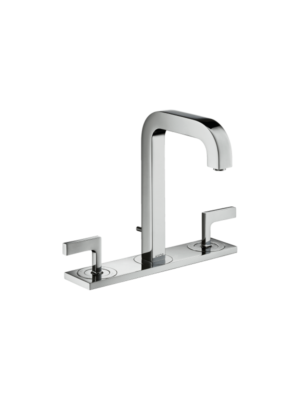 Axor Citterio 3-hole basin mixer 170 with spout 140 mm, lever handles, plate and pop-up waste set