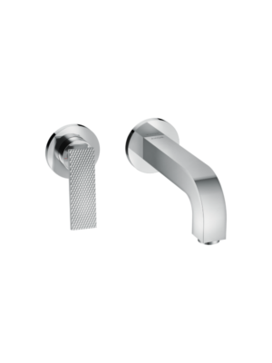 Axor Citterio Single lever basin mixer for concealed installation wall-mounted with lever handle, spout 220 mm and escutcheons - rhombic cut