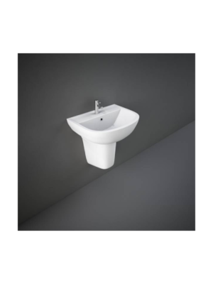RAK-COMPACT ALPINE WHITE HALF PEDESTAL WASH BASINS
